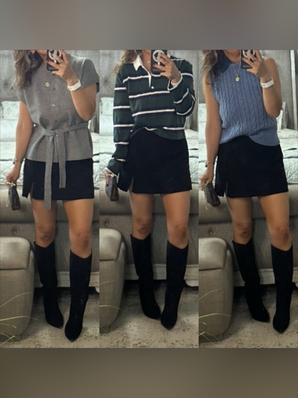 New🍂🖤 Classic Black Side Slit Mini Skort